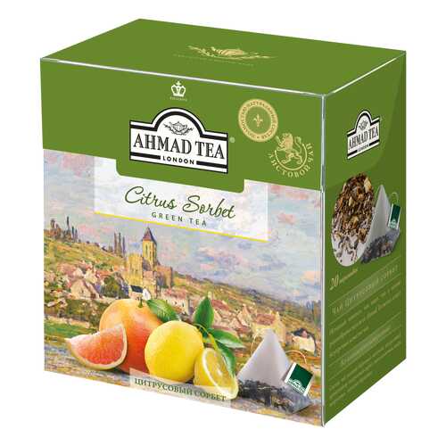 Чай зеленый Ahmad Tea citrus sorbet 20 пакетиков в Светофор