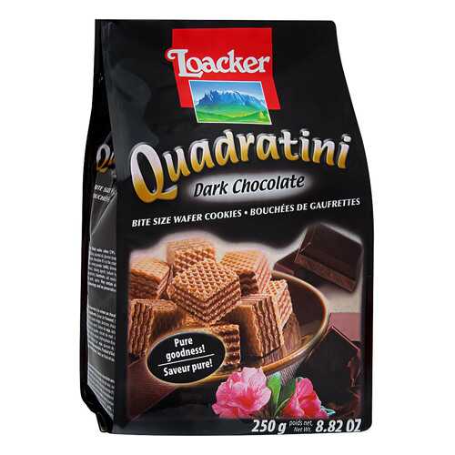 Вафли «Квадратини» темный шоколад, Loacker, 250 г, Италия в Светофор