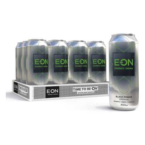 Энергетический напиток E-ON Black Power 12 шт по 450 мл в Светофор