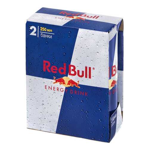 Напиток Red Bull безалкогольный газированный жестяная банка 0.25 л 2 штуки в упаковке в Светофор