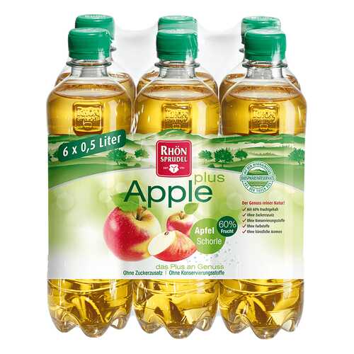 Минеральная вода с яблочным соком без сахара Rhon Sprudel «Apple Plus» 0.5 л, 6 шт в Светофор