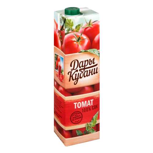 Сок Дары Кубани томат с мякотью, солью и сахаром 1 л в Светофор