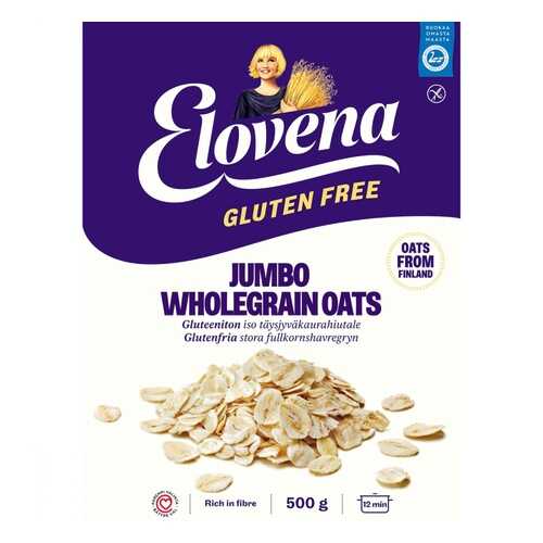 Хлопья Elovena Nordic Овсяные без глютена, из цельного зерна, крупные, 500 гр в Светофор