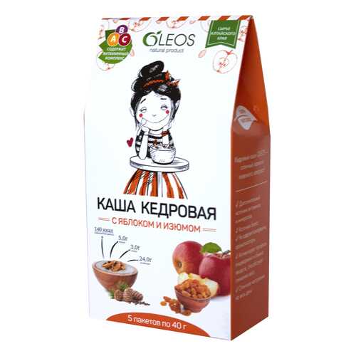 Каша кедровая Oleos с яблоком и изюмом 200 г в Светофор