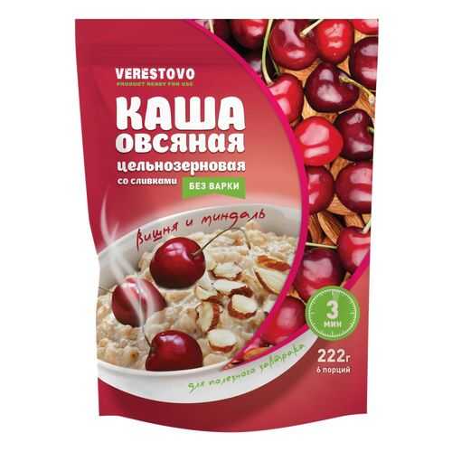 Каша моментального приготовления со сливками вишня и миндаль в пакетиках одноразовых в Светофор