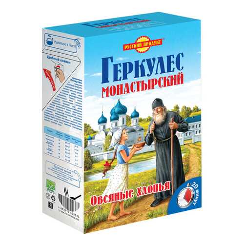 Овсяные хлопья Геркулес Монастырский Русский продукт 500 г в Светофор