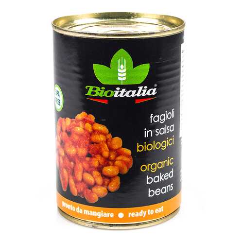 Фасоль Bioitalia в томатном соусе консервированная 400/420 г Италия в Светофор