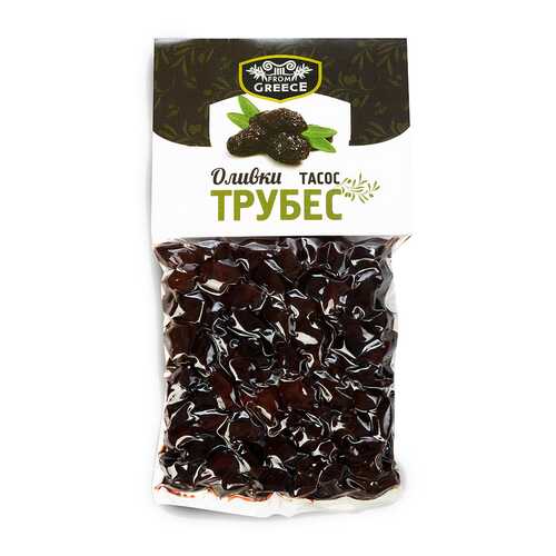 Оливки черные From Greece подсушенные Трубес Тасос 250 г в вакуумной упаковке Греция в Светофор