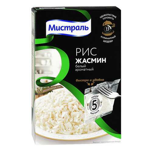 Рис Мистраль жасмин белый ароматный 80 г 5 пакетиков в Светофор