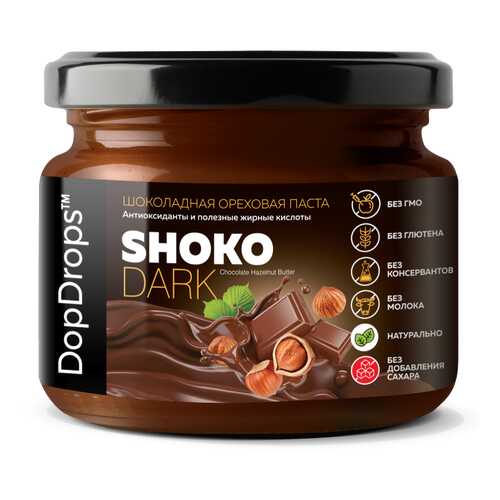 Шоколадно-ореховая паста SHOKO DARK с фундуком и темным шоколадом без сахара, 250 г в Светофор