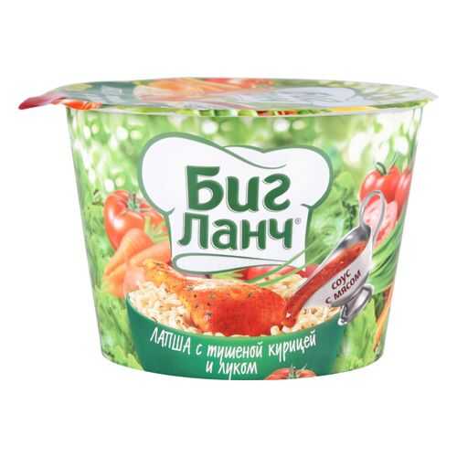 Лапша быстрого приготовления Биг ланч с тушеной курицей и луком 90 г в Светофор
