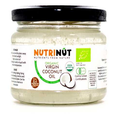 Кокосовое масло Nutrinut organic virgin coconut oil 250 мл в Светофор