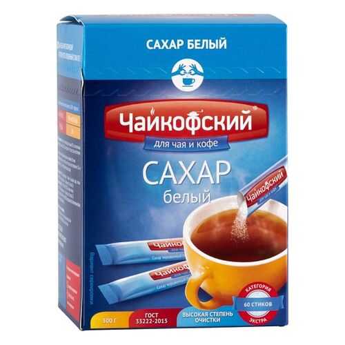 Сахар порционный Чайкофский в стиках белый 5 г 60 штук в Светофор