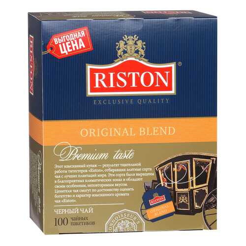 Чай черный Riston original blend байховый цейлонский мелкий 100 пакетиков в Светофор