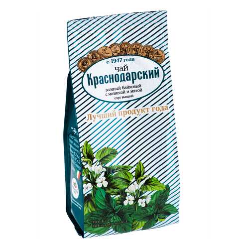 Чай Краснодарский С мелиссой и мятой, зеленый листовой с добавками, 100 гр в Светофор