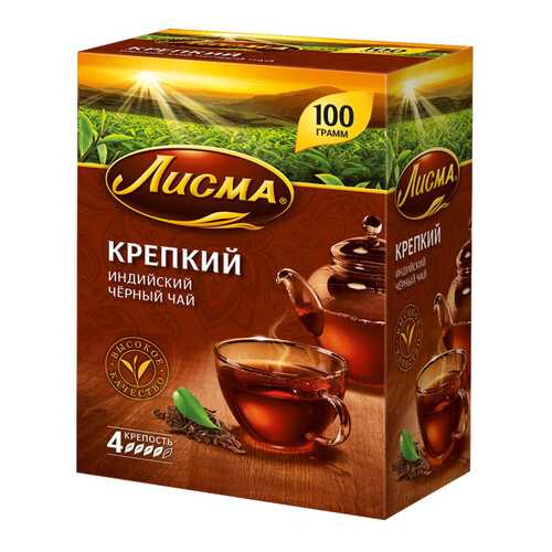 Чай Лисма крепкий черный индийский 100 г в Светофор
