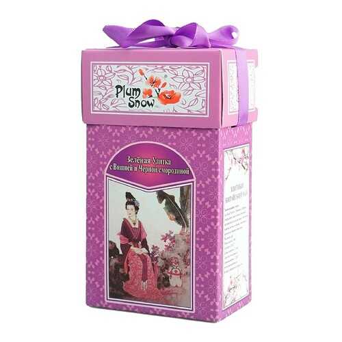 Чай Plum Snow Зелёная Улитка с Вишней и Черной смородиной, зелёный листовой, 100 гр в Светофор