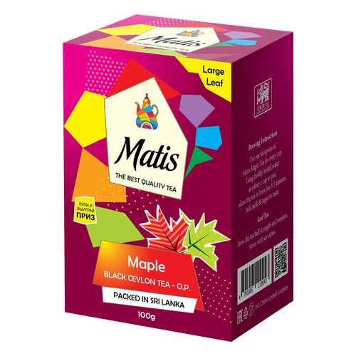 Чай весовой черный Матис Maple O.P. 100 г в Светофор