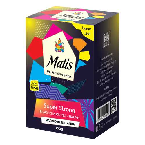 Чай весовой черный Матис Super Strong B.O.P.F. 100 г в Светофор