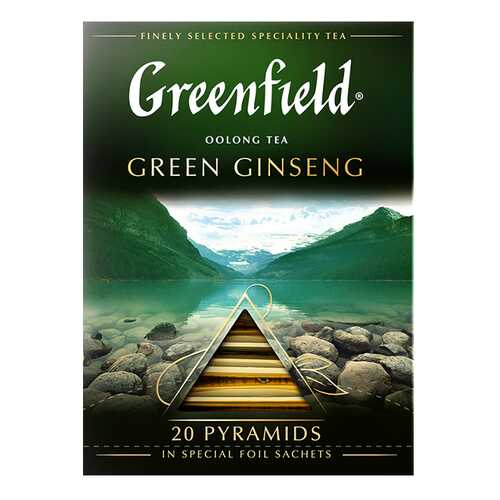 Чай зеленый в пирамидках Greenfield Green Ginseng 20 пакетиков в Светофор