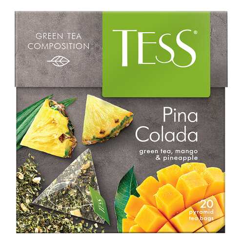 Чай зеленый в пирамидках Tess Pina Colada 20 пакетиков в Светофор