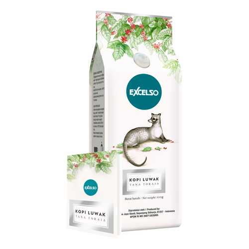 Кофе Excelso обжаренный в зерне Kopi Luwak tana toraja 100 г в Светофор