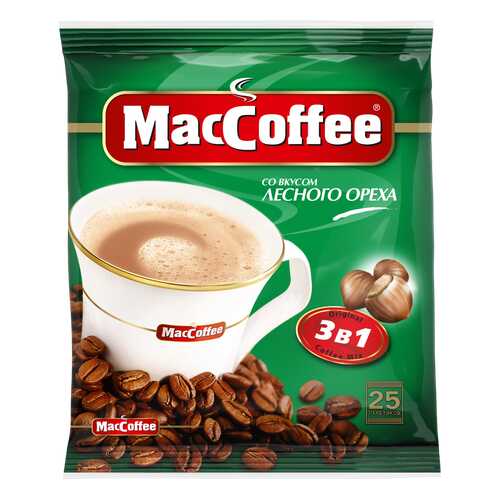 Напиток кофейный растворимый 3в1 MacCoffee Лесной Орех, м/уп 18г*25*20 (У) блок в Светофор