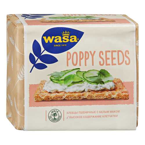 Хлебцы Wasa Poppy Seeds пшеничные с белым маком 240 г в Светофор