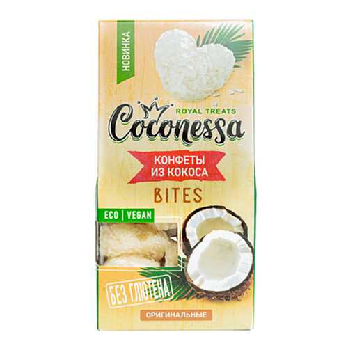 Конфеты кокосовые Coconessa Сердечки оригинальные (без сахара) 90г Россия в Светофор