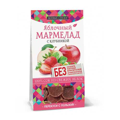 Мармелад яблочный Живые снеки с клубникой 4*90 г в Светофор