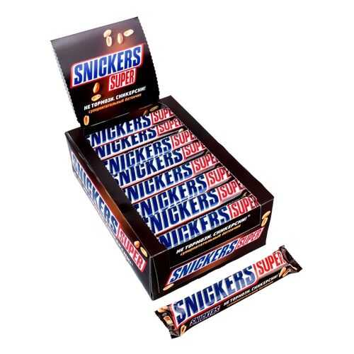 Батончик шоколадный Snickers Super коробка 32 штуки по 95 г в Светофор
