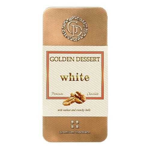 Шоколад Golden Dessert White белый с грецким орехом и хрустящими шариками 95 г в Светофор