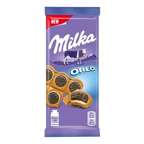 Шоколад молочный Milka печенье орео со вкусом ванили 92 г в Светофор