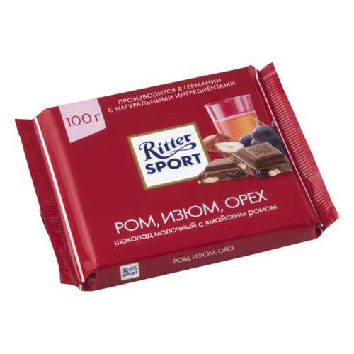 Шоколад молочный Ritter Sport ром изюм орех 100 г в Светофор