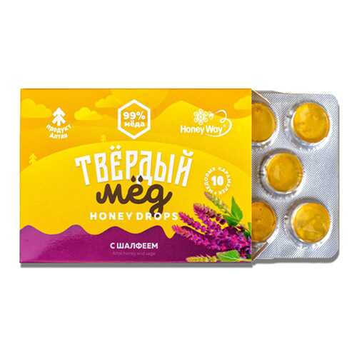 Карамель Твердый мед медовая c шалфеем 30 г в Светофор