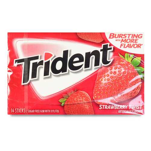 Жевательная резинка TRIDENT Strawberry Twist, 18 пластинок США в Светофор